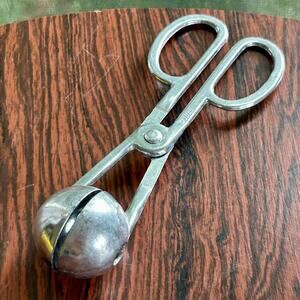Vintage Metal Meatball Tongs – Mid Century Food Scoop Tool Taiwan Kitchen Gadget